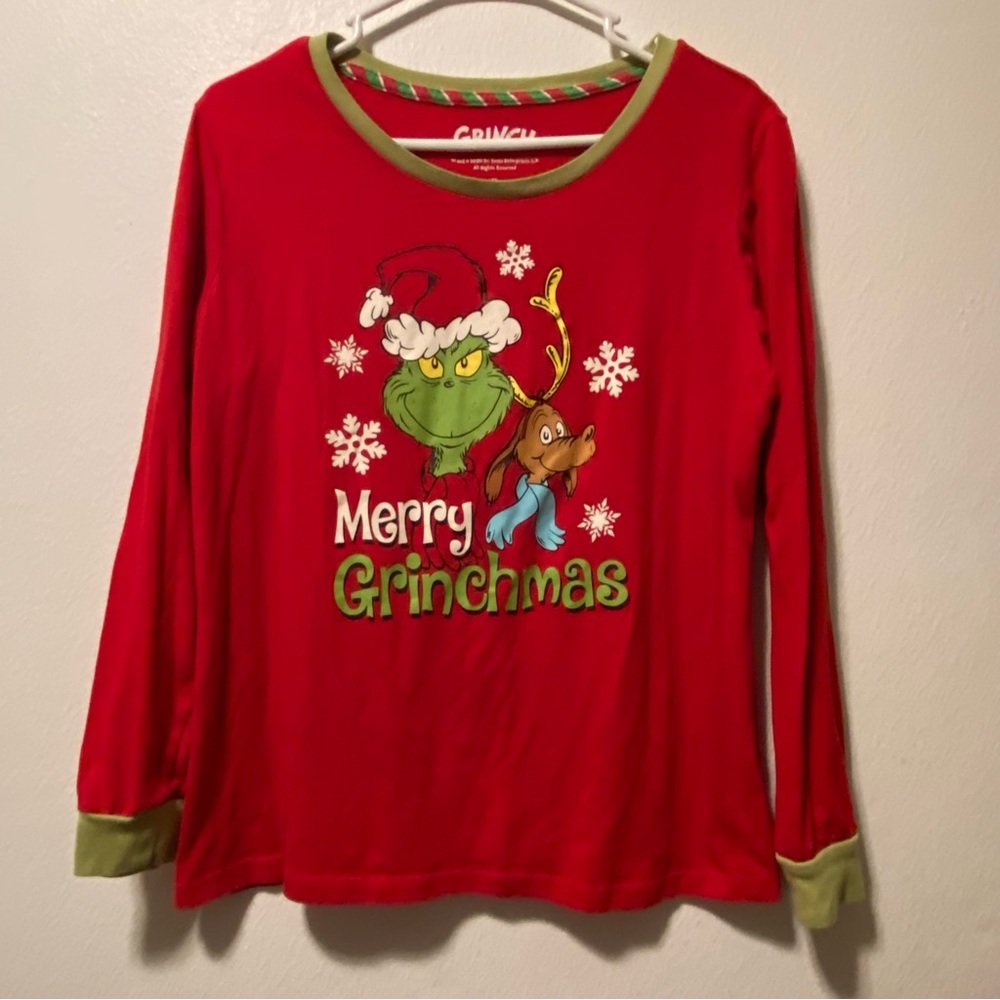 Grinch Top Women’s Christmas Size 8-10 Sleep Shirt Merry Grinchmas Dr Seuss